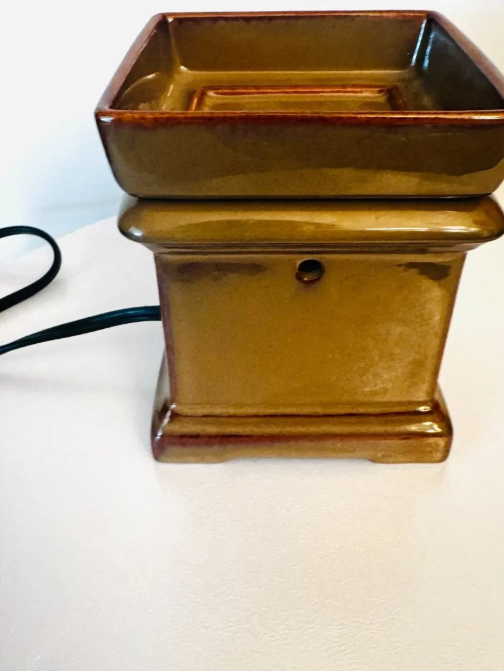Decorative Brown Green Ceramic Wax Melter  Warmer Romanesque Electric Melting Di